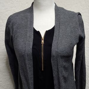 Susina Charcoal Gray Open-Front Women's Cardigan